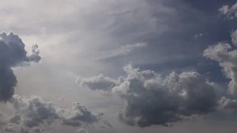 Time-lapse of fluffy white clouds on a clear blue sky day Video stock 314415896