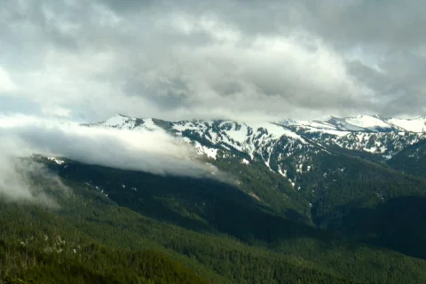 Time Lapse Fog Clouds Olympic Mountains NTSC 動画素材 749951