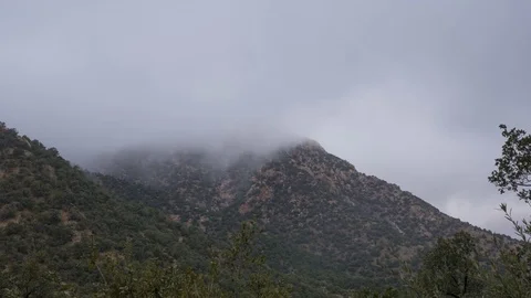 Time lapse of fog over mountains Stock Footage 71446589