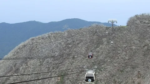 Time-Lapse footage of cableway Stockbeeldmateriaal 79386221