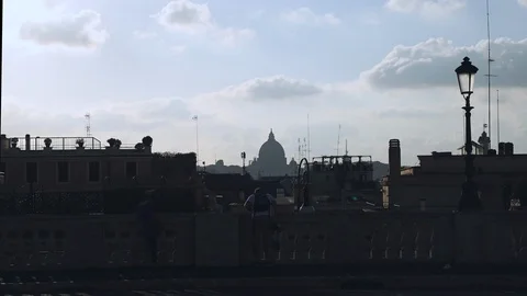 Time lapse footage of a classic view of Rome from Quirinal Square (Quirinale) Stock Footage 95979795