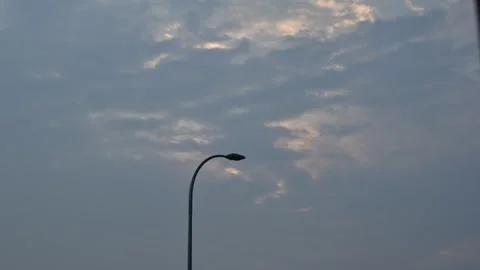 Time lapse footage of cloud movement at dusk Stock Footage 253420992