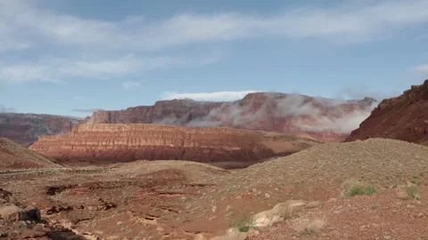 Time-Lapse Footage Of Clouds Floating By The Vermilion Cliffs In AZ Stock Footage 246496493