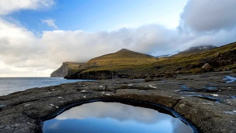 Time lapse footage of dramatic landscape of Faroe Islands. Stock Footage 116085976