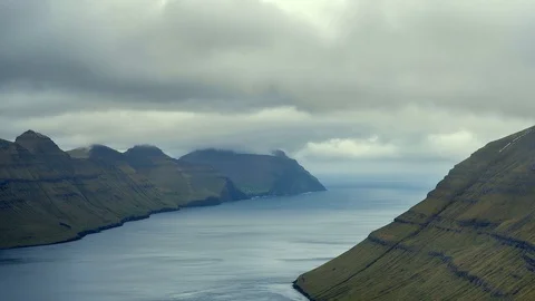 Time lapse footage of dramatic landscape of Faroe Islands. Stock Footage 116086320