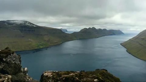 Time lapse footage of dramatic landscape of Faroe Islands. Stock Footage 116086514
