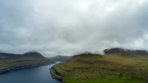 Time lapse footage of dramatic landscape of Faroe Islands. Stock Footage 116087927