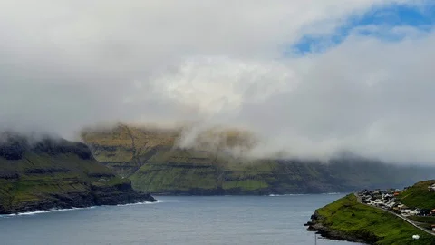 Time lapse footage of dramatic landscape of Faroe Islands. Stock Footage 116088392