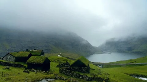 Time lapse footage of dramatic landscape of Faroe Islands. Stock Footage 116090903