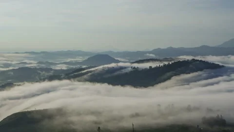 Time lapse footage drifting clouds over the rainforest Stock Footage 139553830