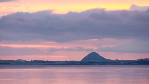 Time lapse footage of the Firth of Forth bay at sunrise Stock Footage 72821674