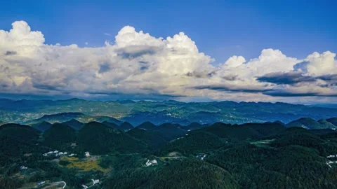 Time-lapse Footage of High Mountains, Stratocumulus Clouds, Blue Sky and Whi Stock Footage 339308676