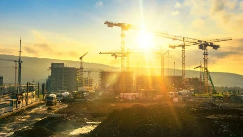 Time-lapse footage of a large construction site Stock Footage 112995118