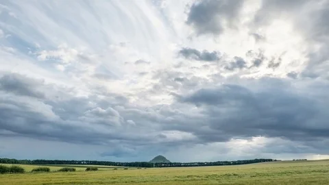 Time lapse footage of large storm clouds moving over the Scottish Countryside Stock Footage 78253585