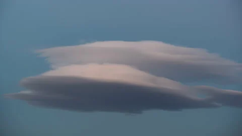 Time-Lapse Footage of a Lenticular Cloud at Dusk Stock Footage 147982322