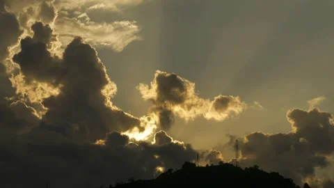 Time Lapse Footage of Light Rays at Sunset Stock Footage 332512014