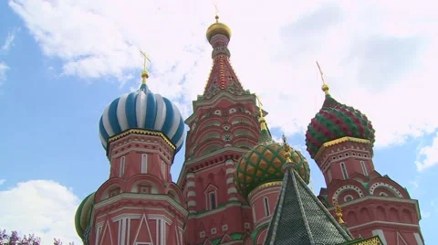 Time lapse footage of the St Basil's Cathedral in Moscow Stock Footage 50863952