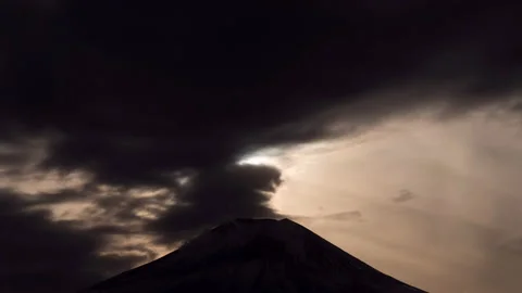Time Lapse Footage of The Sun Setting on the Summit of Fuji (tilt down) 스톡 동영상 146203944