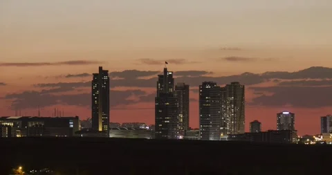 Time Lapse Footage of Sunset and Skyscrapers Stock Footage 331932553