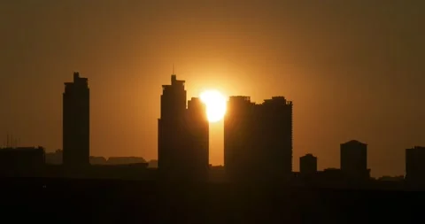 Time-Lapse Footage of Sunset And Skyscrapers Stock Footage 332076579