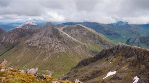 Time-Lapse footage of view from the summit of Beinn Fhada in Glencoe Stock Footage 65263638
