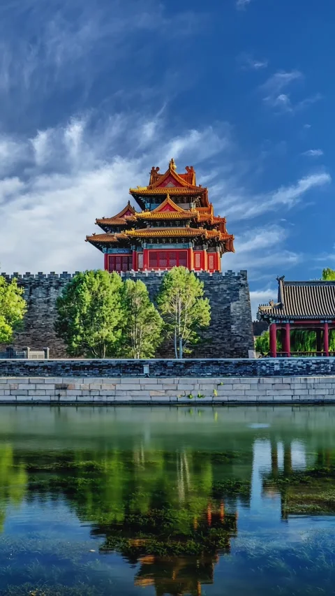 Time-lapse of Forbidden City Corner Tower Stock Footage 332791722