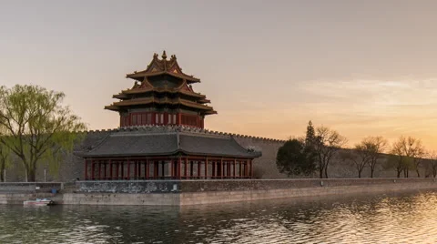 Time lapse-the forbidden city at sunset Stock Footage 63063692