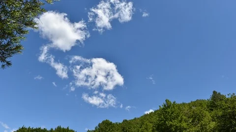 Time Lapse, Formation and rapid movement of white clouds (Cumulus clouds) fro Stock Footage
