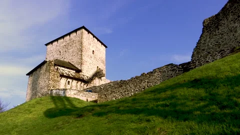 TIME LAPSE of a fortification stone fortification with a tower Видео 152789012