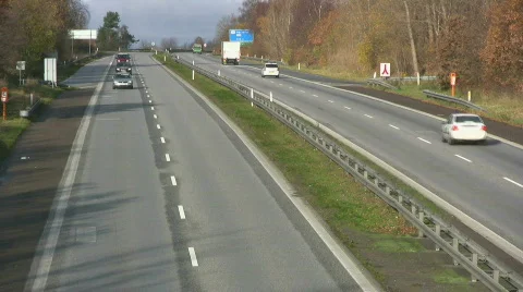 Time lapse of freeway traffic between Copenhagen and Elsinore Video stock 281607