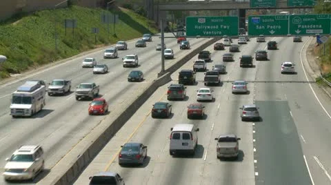 Time Lapse of  Freeway Traffic in Downtown Los Angeles. Stock Footage 11440302