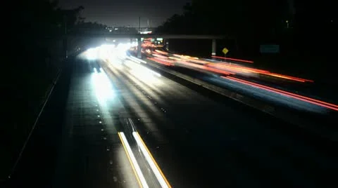 Time Lapse of Freeway Traffic in Los Angeles California Stock Footage 11979074