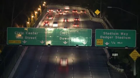 Time Lapse of Freeway Traffic in Los Angeles California Stock Footage 11979169