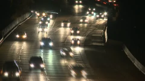 Time Lapse of Freeway Traffic in Los Angeles California Stock Footage 11979181
