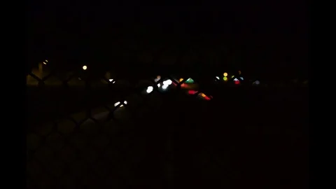 Time Lapse of Freeway Traffic at Night Stock Footage 78490229