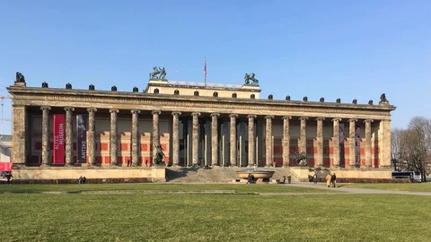 Time Lapse: In Front of The Altes Museum, Old Museum, in Berlin, Germany Stock Footage 87804156