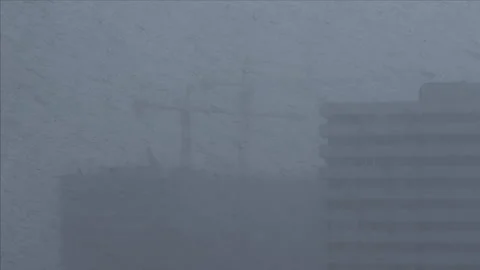 TIme lapse. Frozen construction during the heavy snowfall at winter Stock-Footage 275289894