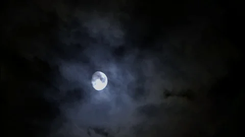 Time Lapse full moon and a lot of clouds Stock Footage 75616205