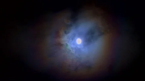 Time Lapse full moon and diffuse clouds Stock Footage 76100593