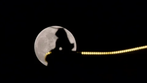 Time Lapse of A Full Moon Moving Stock Footage 165577574