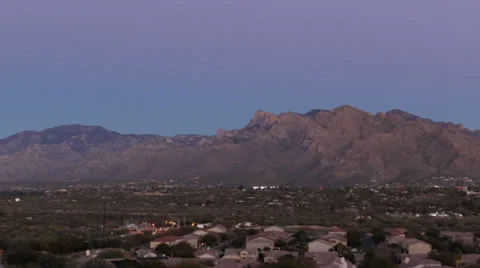 Time lapse: Full moon rises over Santa Catalina mountains, Tucson Arizona Stock Footage 34348460