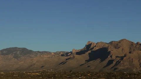 Time lapse: Full moon rising over Santa Catalina mountains, Arizona Stock Footage 34351110