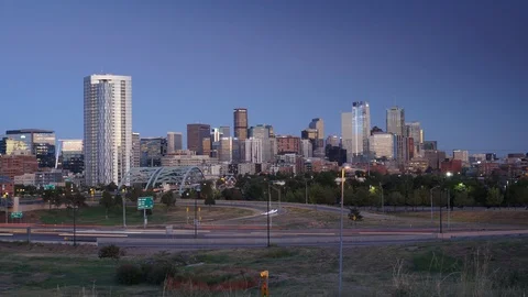 Time-lapse of the full moon rising over the Downtown Denver Skyline Stock Footage 119232408