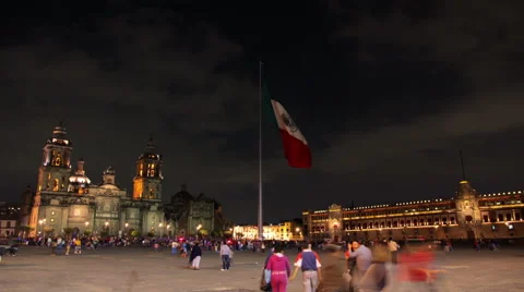 TIME LAPSE-FULL SHOT. Constitution Square in downtown. Stock Footage 44172479