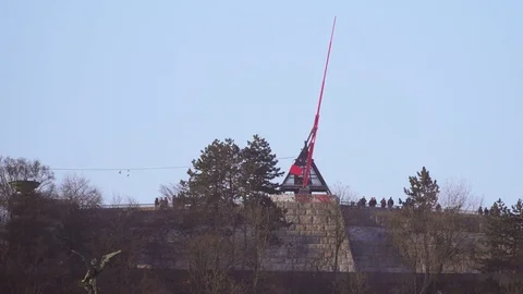 Time lapse functional metronome in Letna Park Stock Footage 71770609