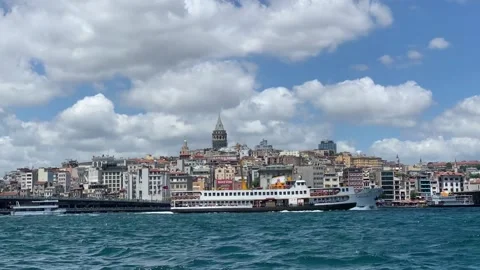 Time lapse with galata tower view Stock Footage 171958708