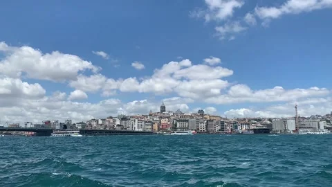 Time lapse with galata tower view Stock Footage 171958802