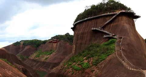 Time lapse of Gaoyi Ridge Danxia landform Stock Footage 295579285