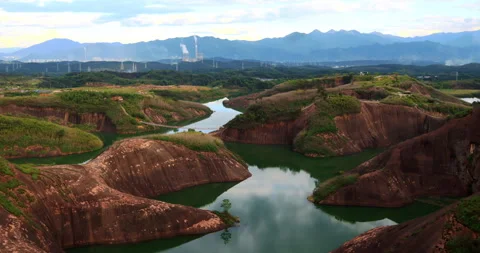 Time lapse of Gaoyi Ridge Danxia landform Видео 295580487