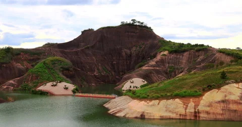 Time lapse of Gaoyi Ridge Danxia landform Stock Footage 295583675